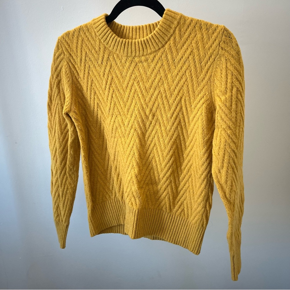 Yellow Chevron Knit Sweater